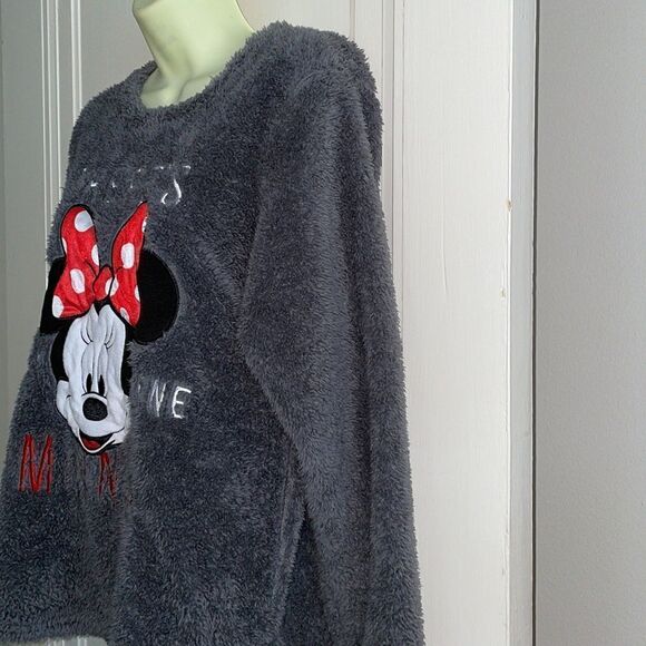 Disney “There’s Only One Minnie” gray fake fur sweatshirt - Picture 5 of 8